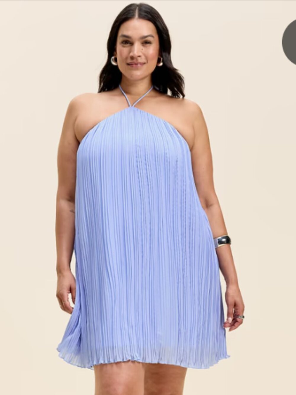 NWT Old Navy Women's Light Blue Pleated Halter (4X) Mini dress